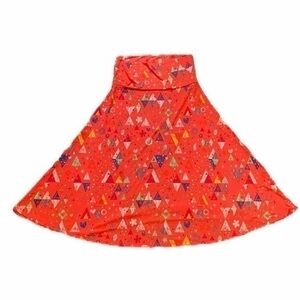 LulaRoe Skirt Azure Geometric Orange/Blue, XS